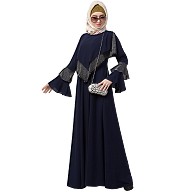Designer Cape abaya- Navy Blue Designer Cape abaya- Navy Blue
